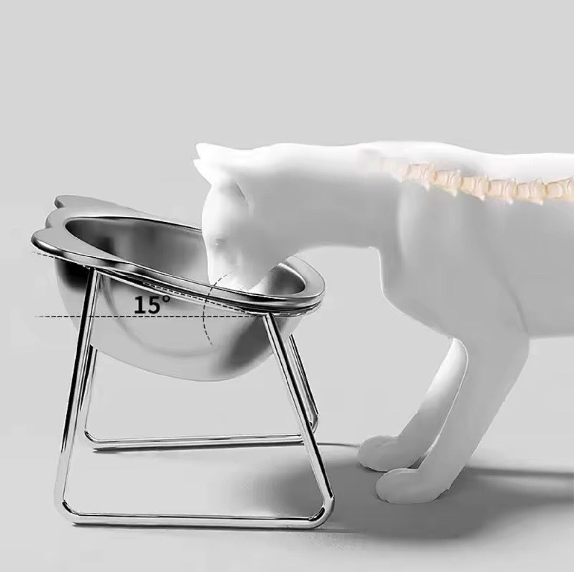 Elevated Stainless Steel Cat Bowl